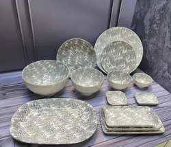 سرویس غذاخوری pasha home لبه طلایی بیرون طرح دار