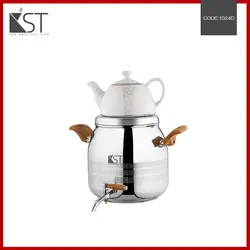 کتری و قوری شیردار مدل ترك دسته استيل KST