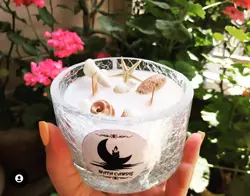 شمع موم سویا شیشه آبگز کد 110