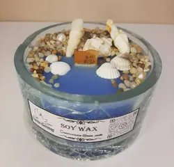 شمع موم سویا شیشه آبگز کد 110