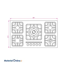 اجاق گاز 5 شعله CAN مدل IS 9502