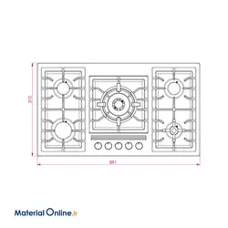 اجاق گاز 5 شعله CAN مدل M 518