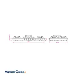 اجاق گاز 5 شعله شیشه ای CAN مدل پاردیک سفید