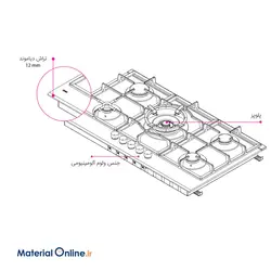 اجاق گاز 5 شعله شیشه ای CAN مدل لیناک