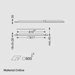 چراغ توکار 60×60 مازی نور مدل الگانس 64 وات (مناسب سقف یکپارچه)
