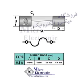 فیوز شیشه ای 6×30 10A