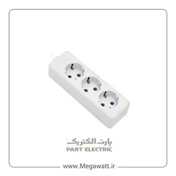پریز سه خانه ارتدار بدون کلید و با کابل 3 متری پارت الکتریک مدل شهاب