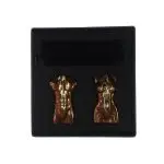 خنک کننده نوشیدنی طرح مانکن مرد و زن طلایی