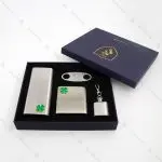 ست جعبه سیگار برگ استیل با کاتر سیگار برگ