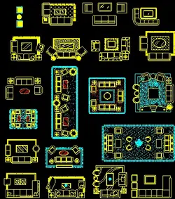 دانلود کامل ترین مجموعه مبلمان اتوکد(پلان-برش-نما)