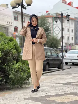 مانتو ژاکارد خطی لامل (050498)