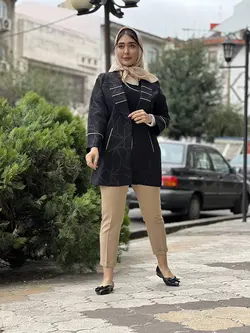 مانتو ژاکارد خطی لامل (050498)