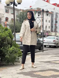 مانتو ژاکارد خطی لامل (050498)