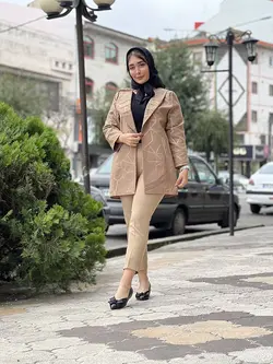 مانتو ژاکارد خطی لامل (050498)