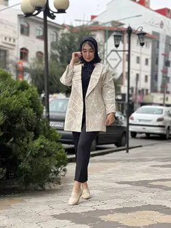 مانتو ژاکارد خطی لامل (050498)