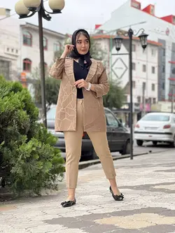 مانتو ژاکارد خطی لامل (050498)