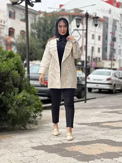 مانتو ژاکارد خطی لامل (050498)