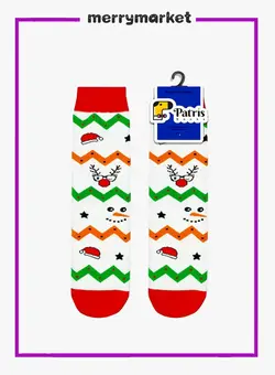 جوراب ساقدار طرح آدم برفی