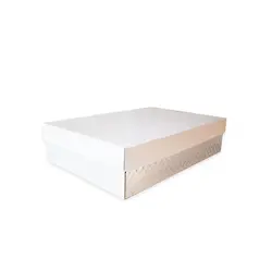 جعبه شیرینی دو کیلویی ۲۷×۳۷ درب سفید (بسته ۲۵ عددی)