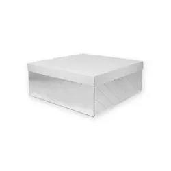 جعبه کیک آماده ۲۵×۲۵ درب سفید (بسته ۲۵ عددی)