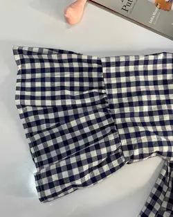 شومیز چهارخونه نخی گلدوزی