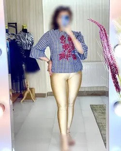 شومیز چهارخونه نخی گلدوزی