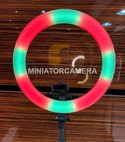 رینگ لایت رنگی RGB18 به همراه سه پایه، ریموت و هولدر موبایل