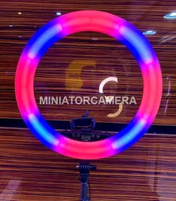رینگ لایت رنگی RGB18 به همراه سه پایه، ریموت و هولدر موبایل
