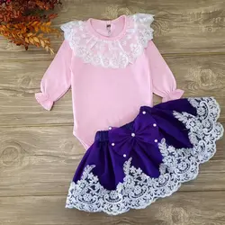 بادی یقه گیپور دامن دانتل