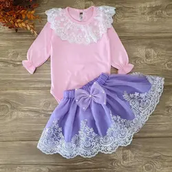 بادی یقه گیپور دامن دانتل