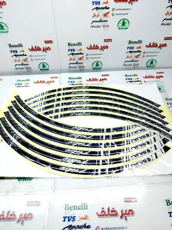 ارم (برچسب) شبرنگ دور رینگ ژله ای پالس باجاج مشکی