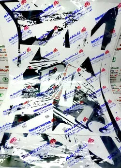 ارم (برچسب) کامل موتور تریل روان مشکی