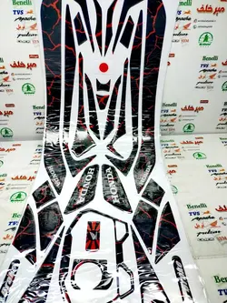 پد (ارم برچسب) کامل ژله ای موتور کلیک و طرح کلیک (مشکی رگه خط قرمز)