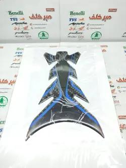 پد (برچسب) ارم ژله ای روی باک ساده انواع موتورسیکلت قرمز خط مشکی ابی کربنی خط دار باریک