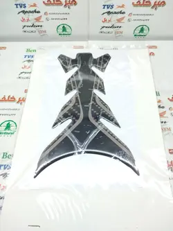 پد (برچسب) ارم ژله ای روی باک ساده انواع موتورسیکلت قرمز خط مشکی کربنی خط دار باریک