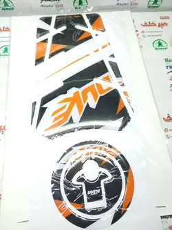 پد (برچسب) ارم کامل ژله ای روی باک و درب باک موتور duke ktm کی تی ام دوک