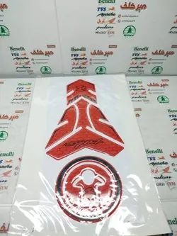 پد (برچسب) ارم کامل ژله ای روی باک و درب باک موتور پالس قرمز