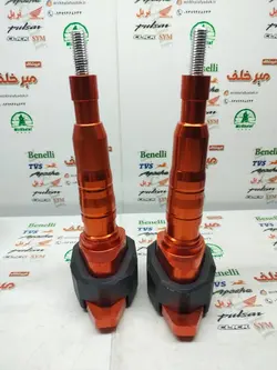 پروتکشن (محافظ) بغل شاسی بلند چکشی انواع موتورسیکلت (ارتفاع 20 سانتی متر) نارنجی (جفتی)