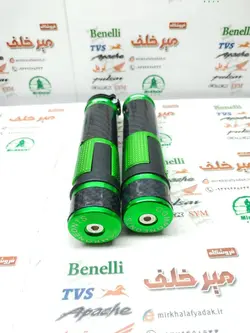 لاستیک سر دسته اسپرت رنتال ریزوما cnc انواع موتورسیکلت فول کربن سبز