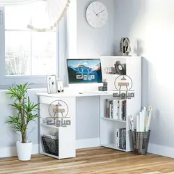 میز تحریر شیک کتابخانه دار مدل آتنا یک میزون چوب