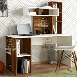 میز تحریر مدرن کتابخانه دار مدل همایون یک میزون چوب