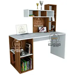 میز تحریر مدرن کتابخانه دار مدل همایون یک میزون چوب