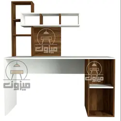 میز تحریر مدرن کتابخانه ای مدل همایون دو میزون چوب