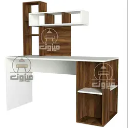 میز تحریر مدرن کتابخانه ای مدل همایون دو میزون چوب