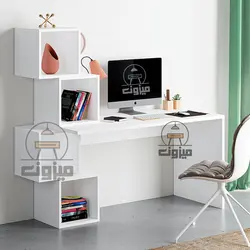میز تحریر دکوراتیو کتابخانه ای مدل خاتون دو میزون چوب