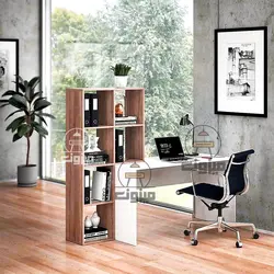 میز تحریر ساده کتابخانه دار مدل پارسا یک میزون چوب