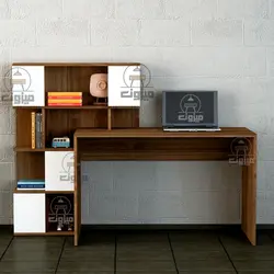 میز تحریر کتابخانه درب دار مدرن مدل نفس یک میزون چوب