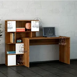 میز تحریر کتابخانه درب دار مدرن مدل نفس یک میزون چوب