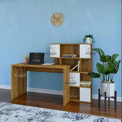 میز تحریر کتابخانه ای دارای درب مدل نفس دو میزون چوب