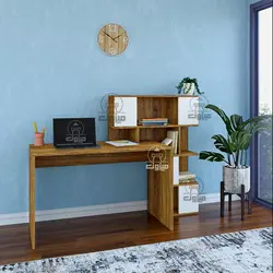 میز تحریر کتابخانه ای دارای درب مدل نفس دو میزون چوب
